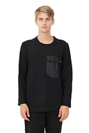 Bluzy męskie - adidas Męska bluza M Pocket Crew, czarny, S - miniaturka - grafika 1
