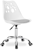 Krzesła obrotowe dla dzieci - Dziecięcy biały fotel z szarą poduszką G8-N86 - miniaturka - grafika 1