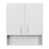Szafki łazienkowe - Bianca Plus 60 Szafka wisząca z 2 drzwiami, otwarte dno, biały wysoki połysk - miniaturka - grafika 1