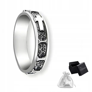 Obrączka RÓŻANIEC srebrna pr. 925 Pierścionek ANTYSTRESOWY Obrotowy r. 25 - Pierścionki - miniaturka - grafika 1