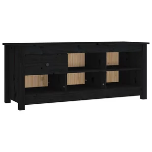 Lumarko Szafka na buty, czarna, 110x38x45,5 cm, lite drewno sosnowe - Szafki na buty - miniaturka - grafika 3