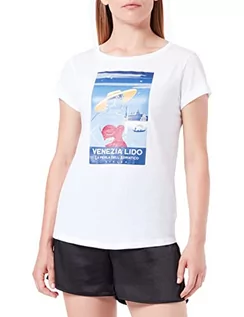 Koszulki i topy damskie - Sisley T-shirt damski, White 911, S - grafika 1