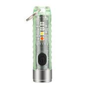 Latarki - Mini latarka Brelok Wodoodporna latarka LED ze światłem bocznym do wędrówek na świeżym powietrzu Zielony - miniaturka - grafika 1
