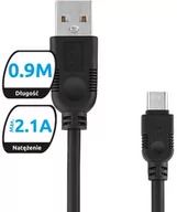 Kable USB - EXC Kabel USB 2.0 eXc WHIPPY USB A M micro USB B M 5-pin 0,9m czarny KKE0KKBU0010 - miniaturka - grafika 1