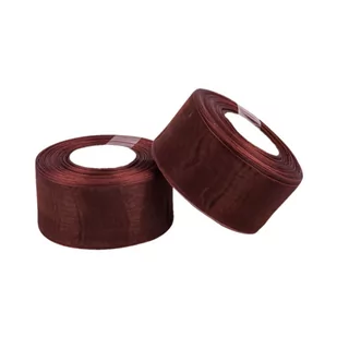 Wstążka Organza Brązowa Brązowy 38Mm X 36Y - Opakowania i torebki na prezenty - miniaturka - grafika 1