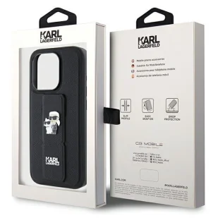 Etui Karl Lagerfeld Gripstand Saffiano Karl&Choupette Pins na iPhone 13 Pro Max - czarne - Etui i futerały do telefonów - miniaturka - grafika 8