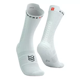 COMPRESSPORT Skarpetki rowerowe PRORACING SOCKS V4 BIKE white/black - Skarpetki kolarskie - miniaturka - grafika 1