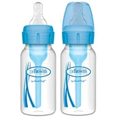 Butelki dla niemowląt - Dr Browns HANDI-CRAFT butelka antykolkowa standardowa OPTIONS wąska szyjka 2 x 120 ml niebieska - miniaturka - grafika 1