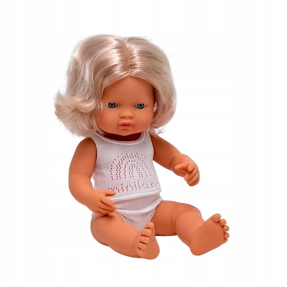 Lalka Miniland Europejka 38 cm, włosy jasny blond, lalka hiszpańska