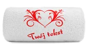 Ręczniki - pat15.net Mały ręcznik serce w kwiaty Twój tekst 100x50 960 - miniaturka - grafika 1