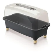 Szklarnie ogrodowe - Szklarnia PROSPERPLAST Respana Planter Wood Low Set, antracytowa - miniaturka - grafika 1