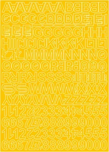 Litery i cyfry samoprzylepne żółte 3cm arkusz 250 znaków - Zestawy piśmiennicze - miniaturka - grafika 1