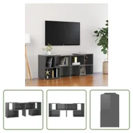 Szafki RTV - The Living Store szafka pod telewizor szary wysoki połysk 104x30x52cm materiał drewnopochodny - miniaturka - grafika 1