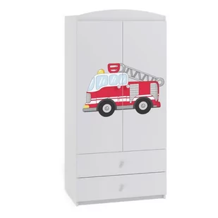 Szafa dwudrzwiowa, do pokoju dziecka, babydreams, 90 cm, biel, straż pożarna - Szafy i szafki dla dzieci - miniaturka - grafika 1