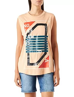 Koszulki i topy damskie - G-STAR RAW Damska koszulka Lash Graphic Tank Top, różowy (Peach Nougat 4107-c962), S - grafika 1