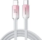 Kable USB - Joyroom Kabel do ładowania / transmisji danych Crystal-Clear Series USB-C do Lightning, 30W PD, 1.2m, biały - miniaturka - grafika 1