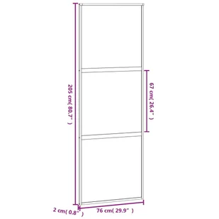 Drzwi przesuwne, złote, 76x205 cm, szkło hartowane i aluminium 8721012120389 - Drzwi wewnętrzne - miniaturka - grafika 9