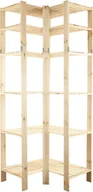 Szafy i regały magazynowe - Wamar-Sosenka MAXI Regał Narożny Drewniany 230x85x50 cm 6 Półek ażurowych Surowy Drewno sosnowe Naturalny MAXI-6WA - miniaturka - grafika 1