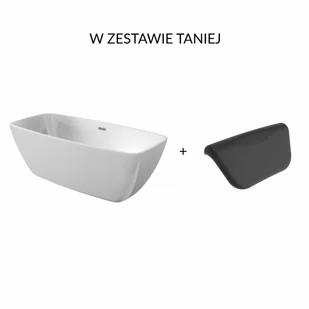 Wanna wolnostojąca/przyścienna akrylowa Deante Hiacynt 160x75cm + zagłówek - Wanny - miniaturka - grafika 1
