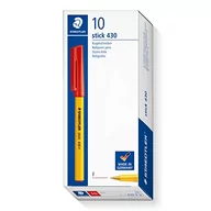 Długopisy - STAEDTLER Medium Stick 430 F-2 długopis cienki, czerwony, pudełko 10 sztuk - miniaturka - grafika 1