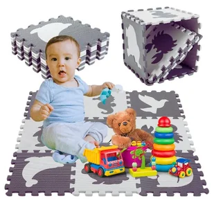 Dwustronna Mata Piankowa Edukacyjna Dla Dzieci Dwustronna Puzzle 85X85 9Szt - Maty piankowe - miniaturka - grafika 1
