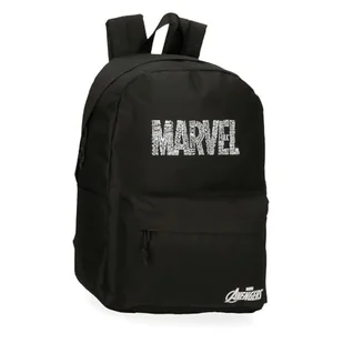 Joumma Marvel Characters Logo Plecak szkolny 15,6" Czarny 31,5 x 45 x 15 cm Poliester 21,26 l, Czarny (Black), Talla única, Plecak szkolny z możliwością dostosowania do wózka - Plecaki szkolne i tornistry - miniaturka - grafika 1