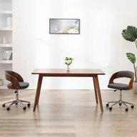 Krzesła - vidaXL Obrotowe krzesło stołowe, szare, gięte drewno i tkanina - miniaturka - grafika 1
