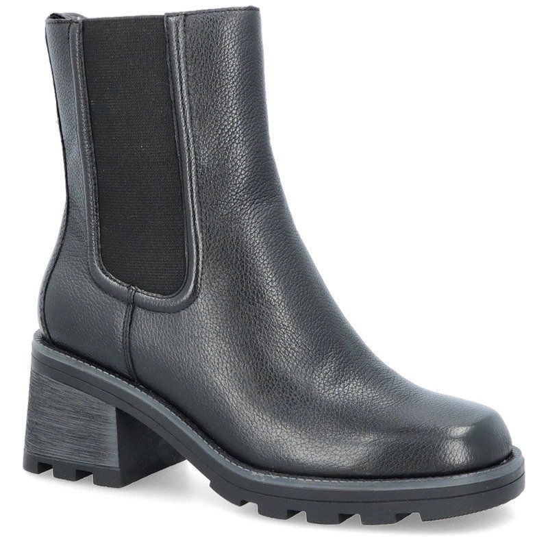 CAPRICE BOTKI SKÓRZANE CZARNE NA OBCASIE NA ZAMEK DAMSKIE 41 6AA