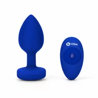 Korki analne - Plug analny wibrujący - B-Vibe Vibrating Jewel Plug L/XL Navy - miniaturka - grafika 1