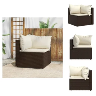 vidaXL Narożna sofa ogrodowa z poduszkami brązowy rattan - Sofy ogrodowe - Sofy ogrodowe vidaXL Narożna sofa ogrodowa z poduszkami brązowy rattan - Sofy ogrodowe - Sofy ogrodowe - miniaturka - grafika 1