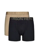 Majtki męskie - Bokserki Nice (dłuższa nogawka) 2-pak Henderson czarny, beżowy XL - miniaturka - grafika 1