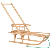 Sanki i ślizgacze - Drewniane sanki z oparciem i pchaczem - miniaturka - grafika 1