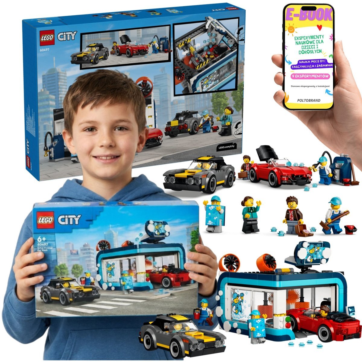 LEGO City Automatyczna Myjnia Samochodowa Auta (60497) + E-BOOK