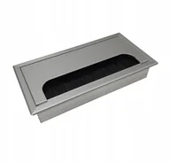 Meble modułowe i akcesoria - Przepust kablowy aluminium 160x80 mm przelotka kablowa srebrna - miniaturka - grafika 1