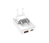 Ładowarki do telefonów - SBS Flexi 20 W USB-A USB-C PD20W Biały - miniaturka - grafika 1