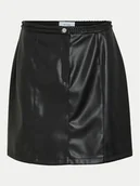 Spódnice - Vila Spódnica z imitacji skóry Pen 14100268 Czarny Regular Fit - miniaturka - grafika 1