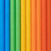 Słomki do napojów - Słomki papierowe Klocki kolorowe 19,5cm 10szt. - miniaturka - grafika 1