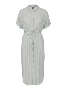 Vero Moda Kobiety Vmbumpy Ss Calf Sukienka, Zielony/Szary, M - Sukienki - miniaturka - grafika 1