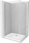 Kabiny prysznicowe - Mexen Pretoria kabina prysznicowa uchylna 100x120 cm, transparent, chrom + brodzik Flat - 852-100-120-01-00-4010 - miniaturka - grafika 1