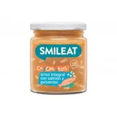 Dania dla dzieci - Smileat Słoiczek z ekologicznymi małymi kawałkami grochu i łososia po 10 miesiącu 230 g - miniaturka - grafika 1