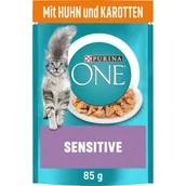Mokra karma dla kotów - Purina ONE Sensitive Kurczak z marchewką 26 x 85 g - miniaturka - grafika 1