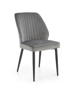 Krzesło tapicerowane velvet szare K432 na czarnych metalowych nogach - Krzesła - miniaturka - grafika 1