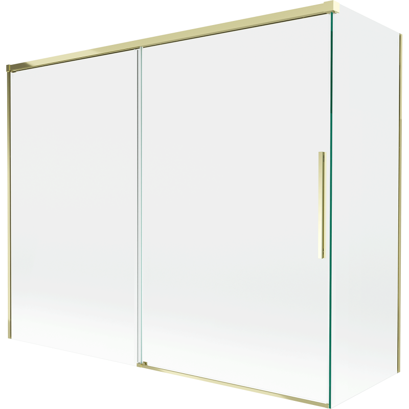 Mexen Rox parawan nawannowy 2-skrzydłowy rozsuwany 190 + 90 x 150 cm, transparent, złoty - 8C9-190-090-50-00