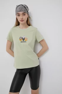 Koszulki i topy damskie - Converse t-shirt bawełniany kolor zielony - grafika 1