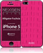 Folie ochronne do telefonów - Nexgen Skins - Zestaw skórek na obudowę z efektem 3D iPhone SE (2016) / iPhone 5s / iPhone 5 (Alligator Fuchsia 3D) - miniaturka - grafika 1