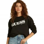 Bluzy damskie - Guess Bluza Damska Czarna z Logo Casual XS Gxa - miniaturka - grafika 1