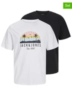 Koszulki męskie - Jack & Jones Koszulki (2 szt.) w kolorze białym i czarnym - miniaturka - grafika 1
