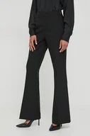 Spodnie damskie - Calvin Klein spodnie damskie kolor czarny dzwony high waist - miniaturka - grafika 1