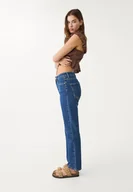 Spodnie damskie - Stradivarius 1465 Jeansy mom fit typu slim Ciemnoniebieski 34 - miniaturka - grafika 1