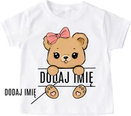 Koszulki dla dziewczynek - koszulka na dzień pluszowego misia pluszowy miś z imieniem dla dziewczynki - miniaturka - grafika 1